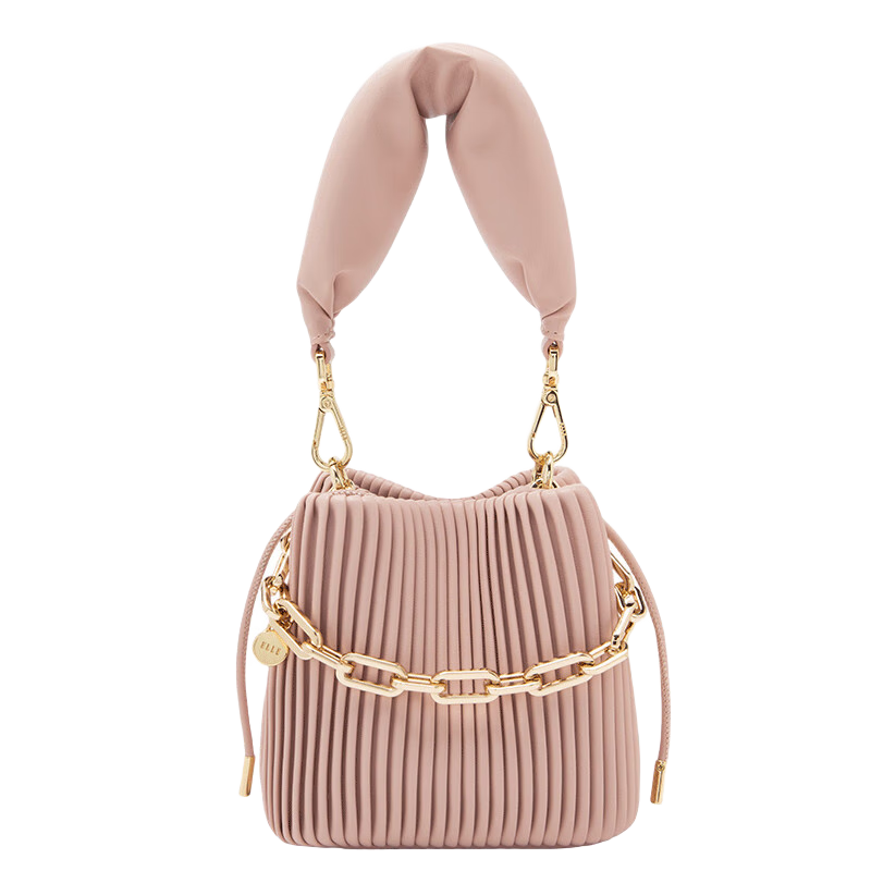 ELLE女包迷你菜籃子水桶斜挎包單肩風(fēng)琴包腋下包中秋禮物22468