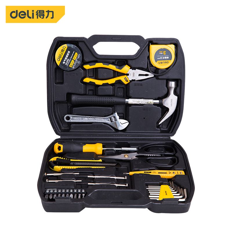 得力(deli) 家用工具箱套装 电工木工维修五金手动工具组套31件套应急常备 DL5972