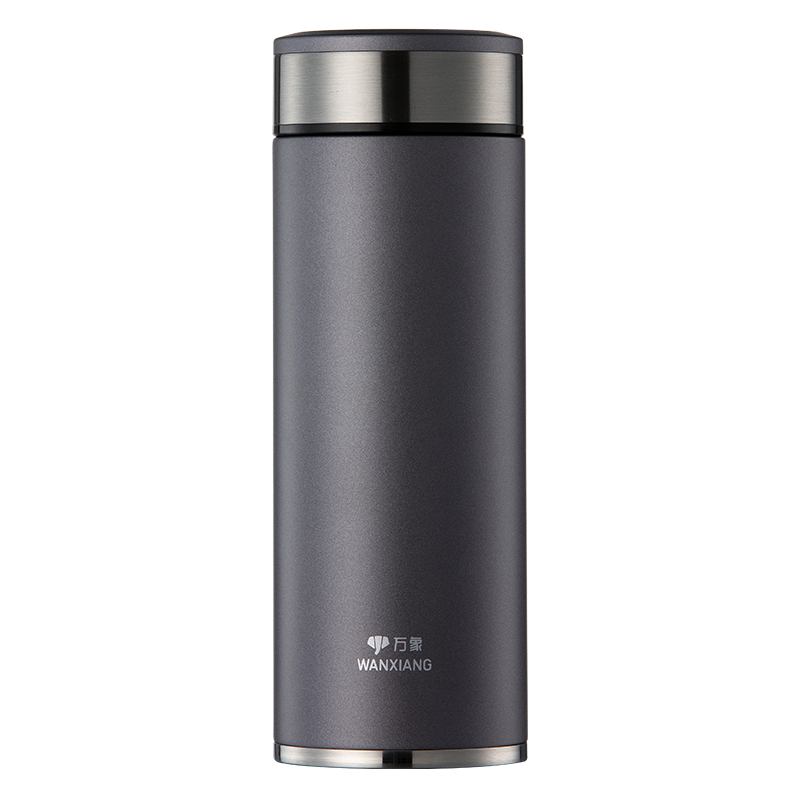 万象（WANXIANG）保温杯车载男士大容量水杯H11L礼盒装水泥灰500ML带滤网泡茶杯
