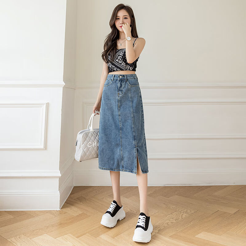 145小个子牛仔半身裙女150cm矮个子显高145矮小个子夏装搭配薄款牛仔