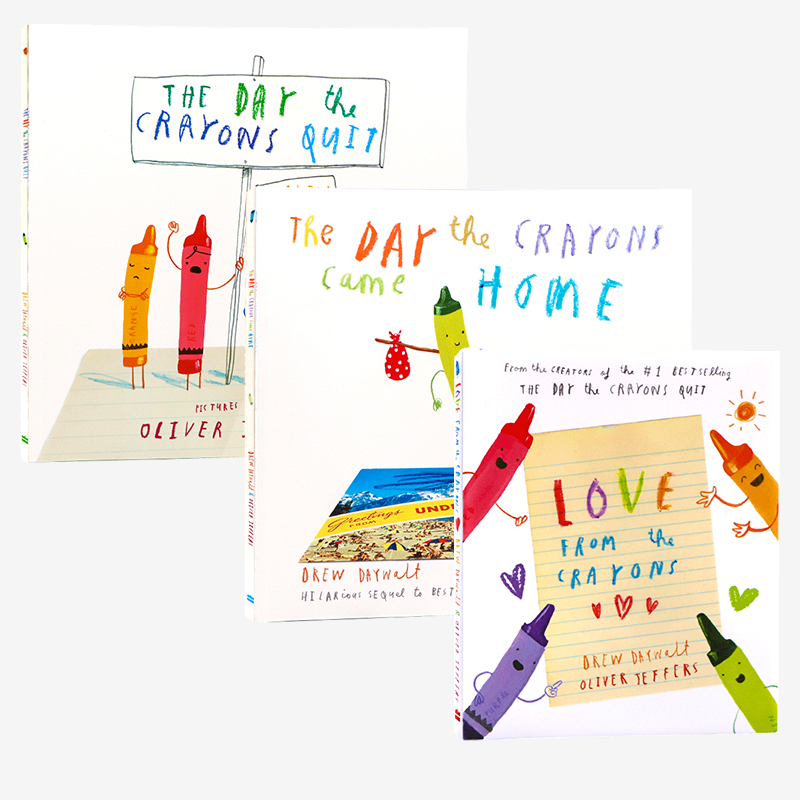 现货 小蜡笔大罢工系列3册 英文原版绘本 the day the crayons quit