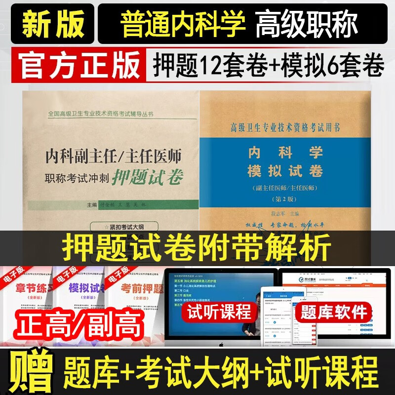 内科学副主任主任医师职称考试题库 2024普通内科正高 副高考试模拟试卷+冲刺押题试卷 大内科全国高级卫生专业技术资格考试练习题库