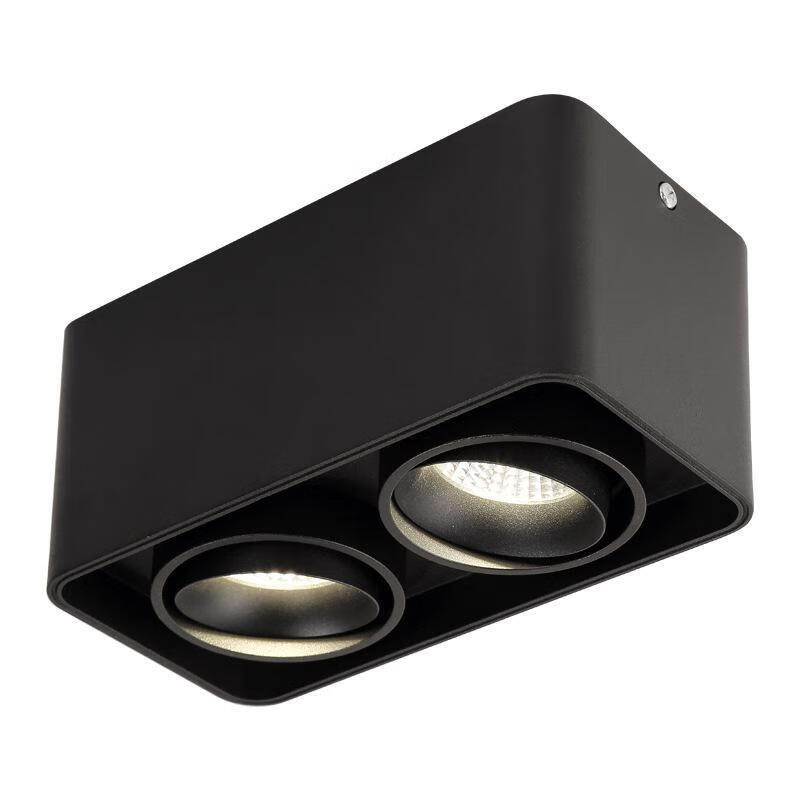 无主灯led明装筒灯客厅外置超薄双头方形射灯过道免开孔吸顶明装 单头