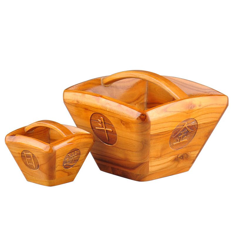 澳颜莱 老式米斗 桃木斗摆件升米斗老式升斗升子实木日进斗金仿古旧米