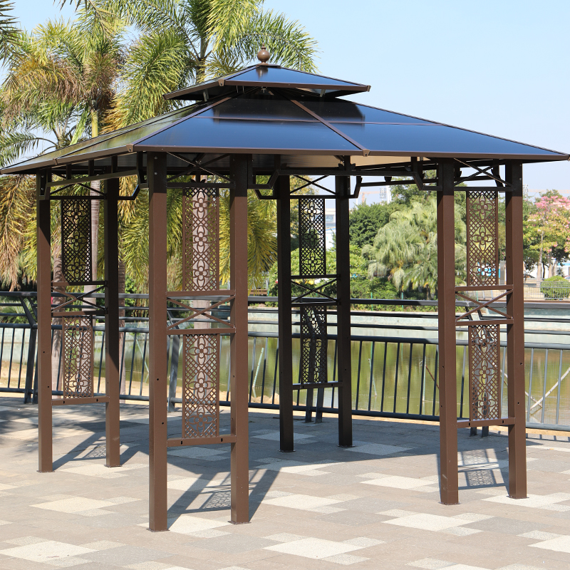 户外凉亭庭院遮阳棚中式移动设计室外休闲四角亭花园别墅露台亭子 八