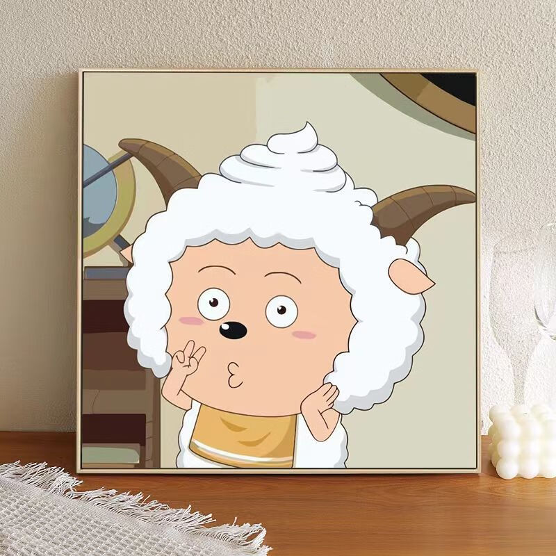 懒羊羊初学者数字油画diy手工填充色卡通动漫手绘送礼卧室装饰画 1