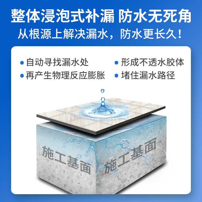 切瑞西免砸砖卫生间防水涂料透明防水胶堵漏王厨房水池瓷砖厕所补漏材料 不带桶500gA料+50gB料约1-3平