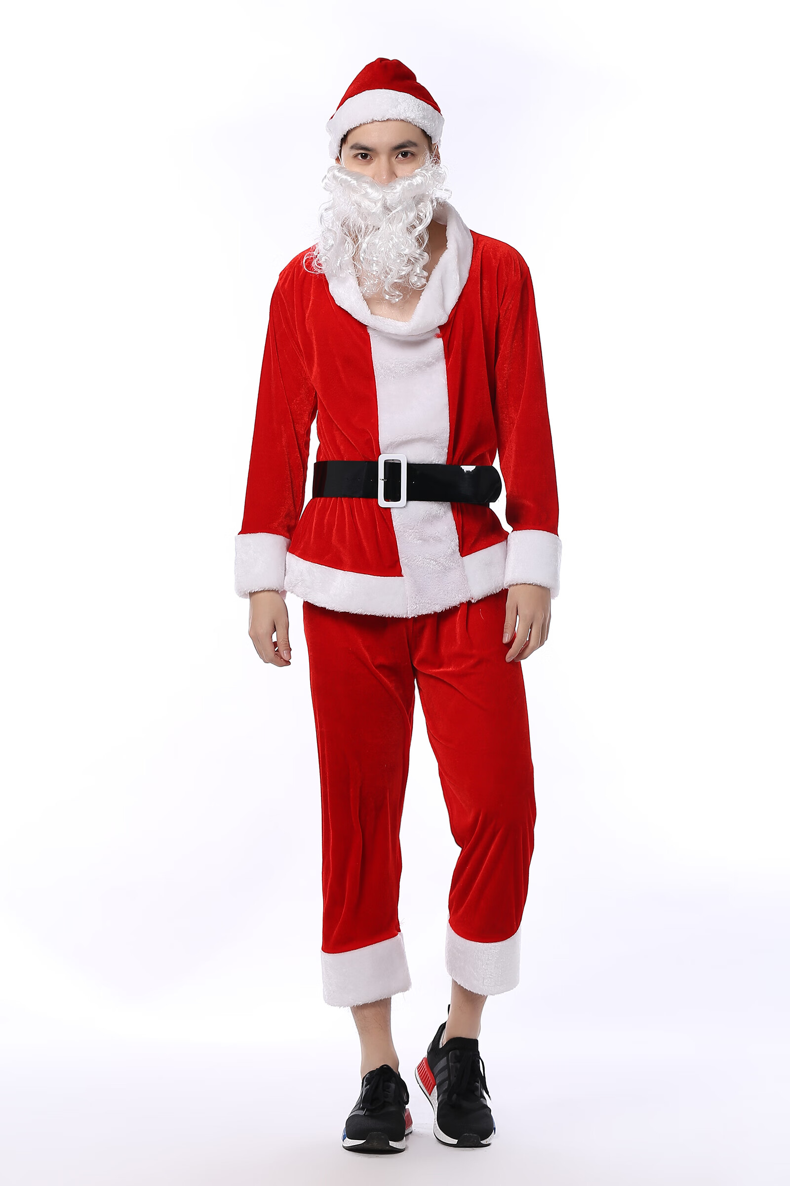贺杨喻圣诞老人服装男女大码表演套装圣诞节老公公套装cos装扮演出服
