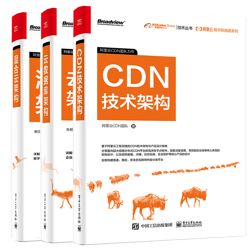 阿里云数字新基建系列 CDN技术架构+阿里云数字新基建系列 混合云架构+云数据库架构书籍3本