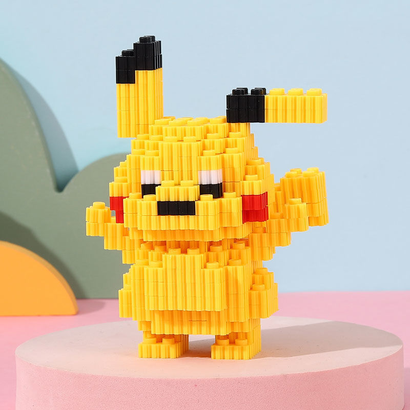 积木玩具男孩拼装高难度立体拼图儿童迷你女孩礼物兼容 中号皮卡丘