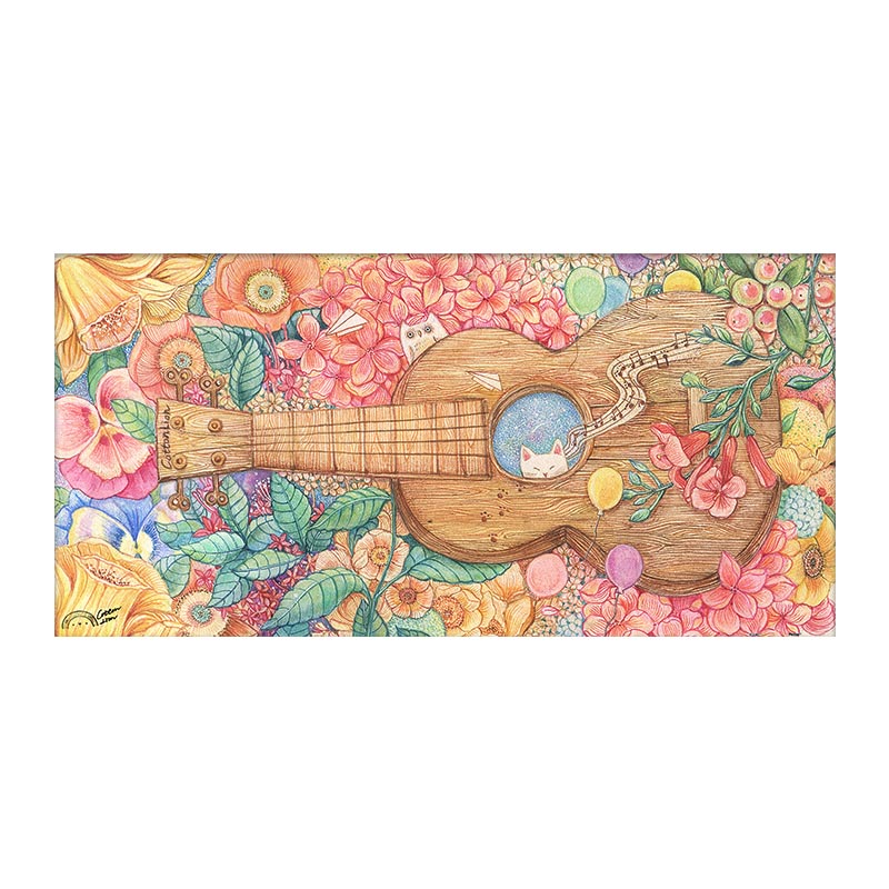 3d-jp平面塑料拼图成人800片客厅墙面装饰挂画棉花狮春天协奏曲h2328