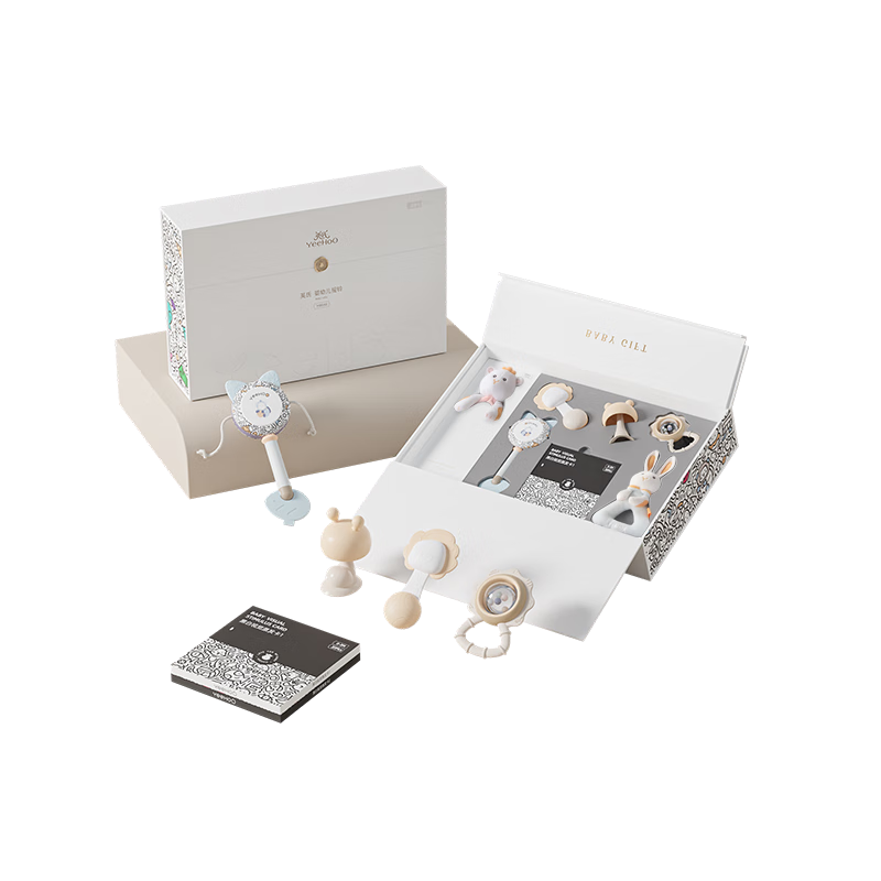 英氏（YEEHOO）新生儿见面礼婴儿玩具喜悦礼盒满月礼物0-6-12个月牙胶宝宝用品