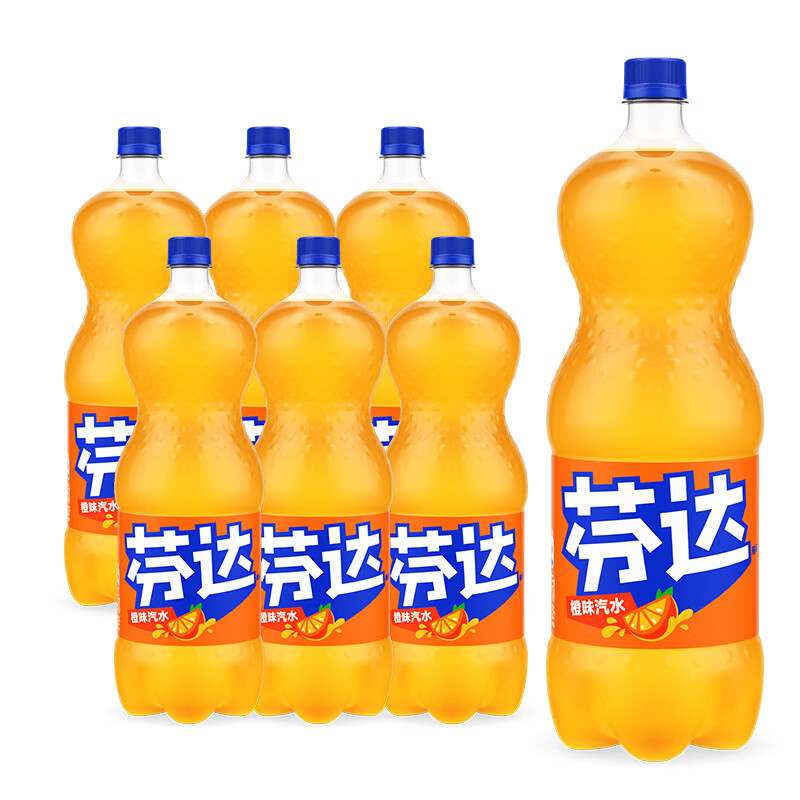 可口可乐（Coca-Cola）芬达 Fanta 高考季 橙味 汽水 碳酸饮料 2L*6瓶 整箱装 高分必达