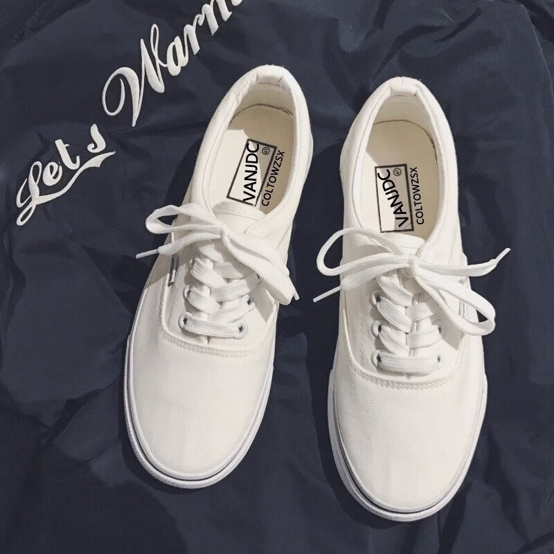 超火酷夏季小白鞋女鞋子潮流低帮白色帆布鞋韩版百搭情侣休闲板鞋男