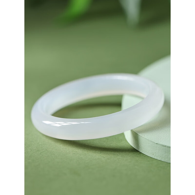 饰由美玉髓玛瑙手镯玉手镯子女款冰种白月光荔枝冻翡翠水晶 【冰种