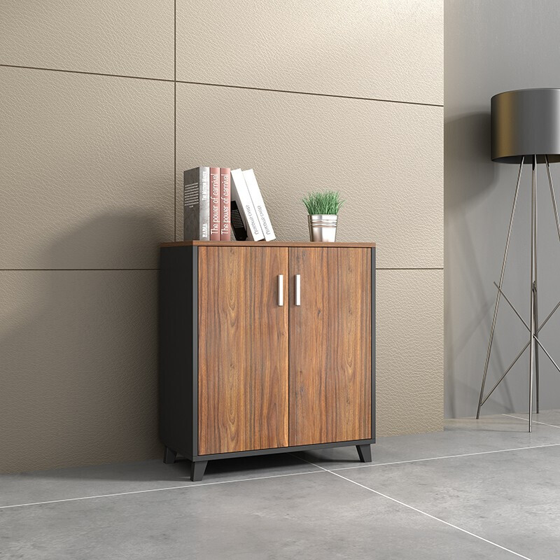 栗棠办公家具矮柜板式文件柜茶水柜财务柜对开门我呢见鬼办公室储物柜