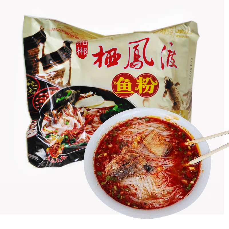 湘郴栖凤渡鱼粉湖南郴州特产原味猛辣味袋装桶装方便速食食品 原味*6
