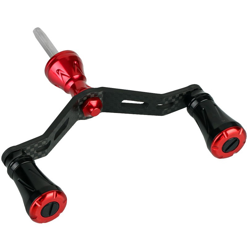 威和碳纤维六角轴摇臂鱼轮diy纺车轮渔轮改装摇杆握丸碳素配件 红色