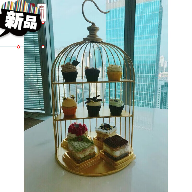 糕点摆台欧式下午茶三层点心架茶歇冷餐架甜品台现代酒店餐具自助餐