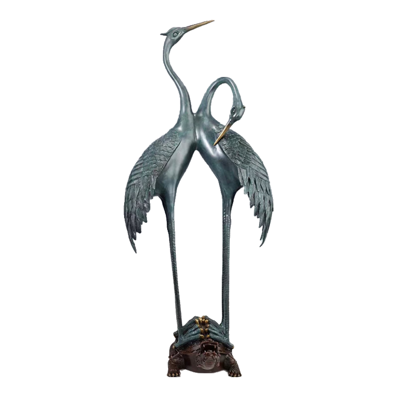 銅欣祥銅鶴擺件仙鶴龜鶴延年老人祝壽禮物壽星禮品送長(cháng)輩喬遷禮物裝飾品 高96厘米（黃銅）