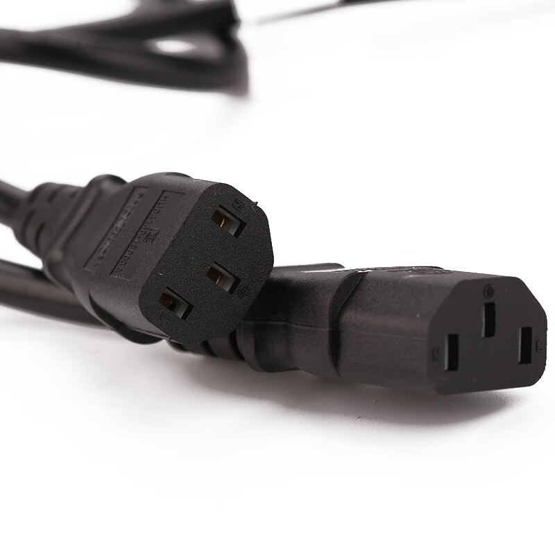 春程 一出四电源线一拖四一分二1分2无氧纯铜芯三插三孔品字尾连接线台式机电脑显视器打印机机房线缆 C2100一拖二长线主线1M+分线1M总长3M 默认31