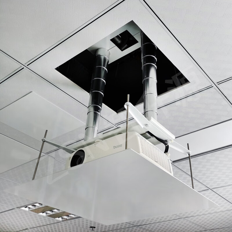 智升源双杆竹节式投影仪电动吊架家用办公无线遥控伸缩内穿线隐藏电动