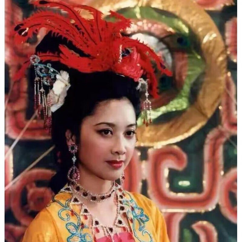女儿国国王凤冠王者甄姬西游记女儿国国王同款饰品绒花凤冠整套古风