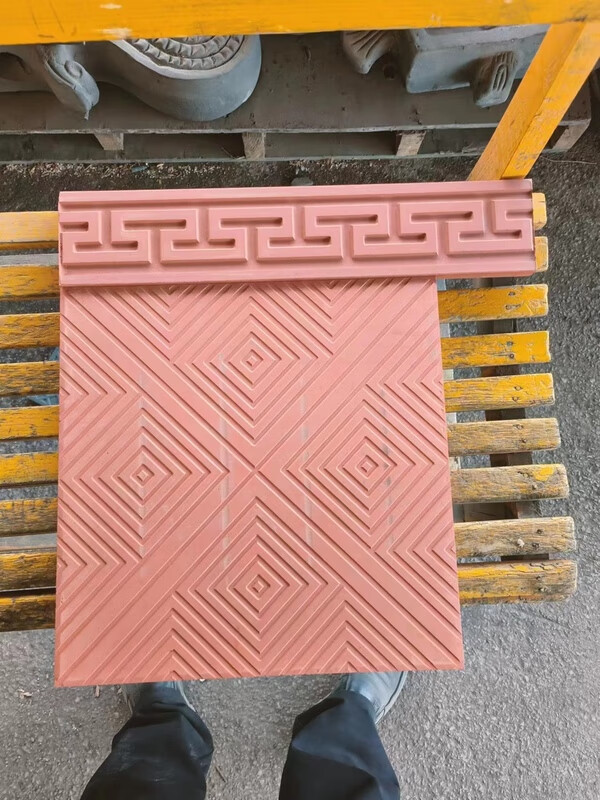 蓝奥古建复古红色回纹线红色波导线大腰线回字纹仿古花边线踢脚线