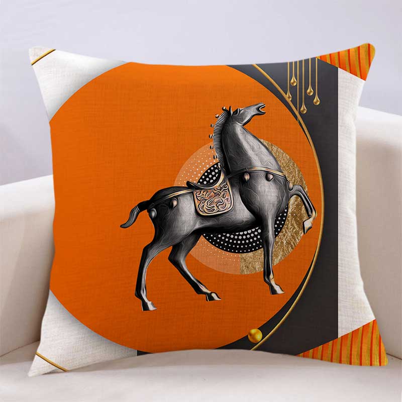 万燊 现代简约轻奢爱马仕橙色抱枕样板房定制高档靠枕套居家床头腰枕 4号款 60X60CM(枕套加枕芯）