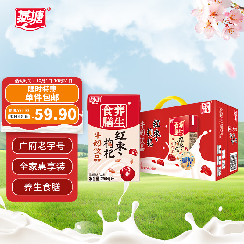 燕塘 红枣枸杞牛奶饮品 250ml*24盒 家庭量贩礼盒装 营养早餐伴侣怎么样,好用不?