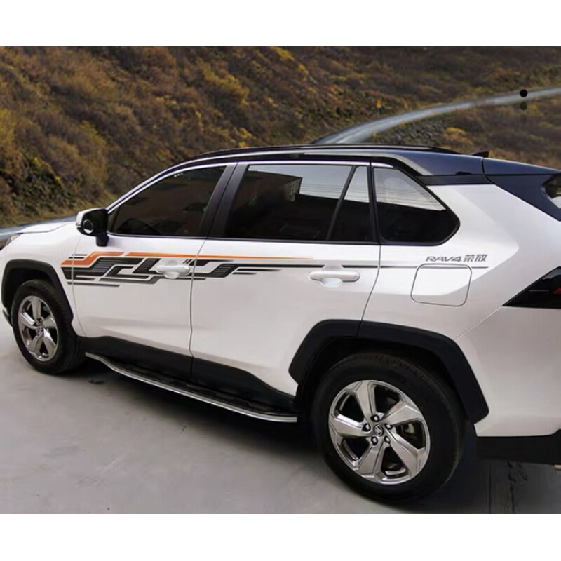 适用于2020款丰田rav4专用车身拉花贴纸个性装饰荣放腰线彩条车贴