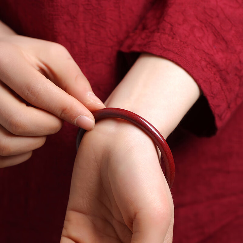 mucmxg朱砂手镯女款本命年叮当镯子天然原矿紫金砂帝王砂首饰品礼物