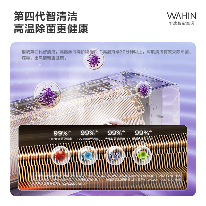 华凌空调  新能效 家用智能 变频冷暖 省电 防直吹 壁挂式空调挂机 自清洁科技 大风量 小冰棒升级二代 1.5匹一级能效35GW/N8HA1Ⅱ【爆款】