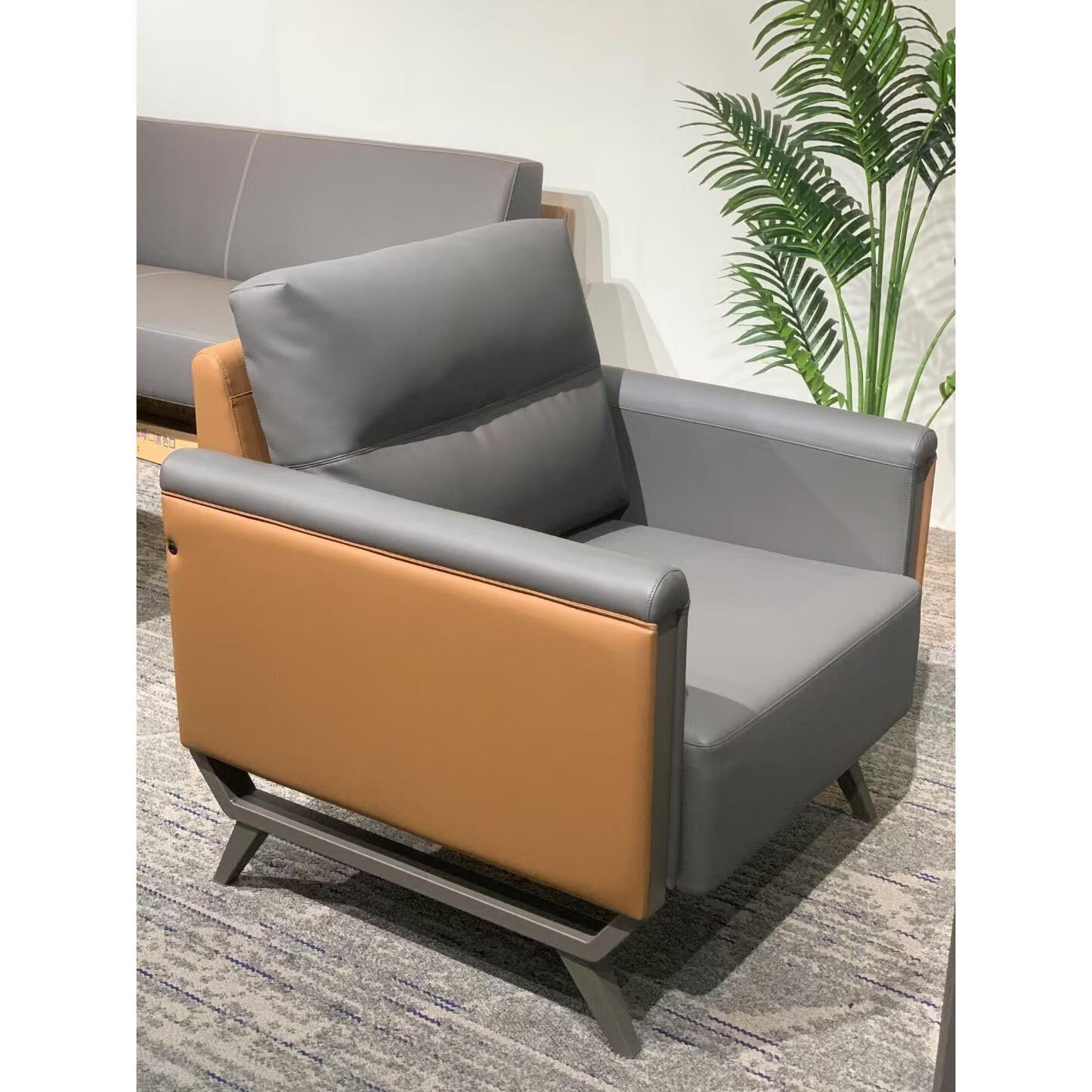 贵宾会客室商务接待政府办公室沙发简约现代单人三人沙发茶几组合