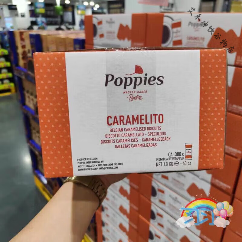 食怀山姆代购比利时进口 Poppies珀比斯焦糖味饼干 浓郁肉桂香气 香酥