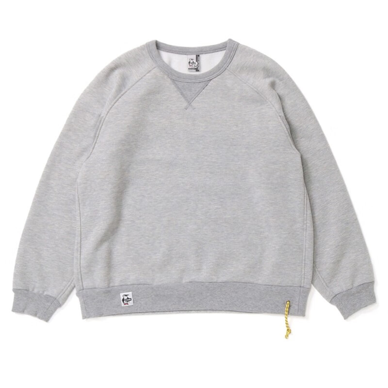 CHUMS洽洽鸟 美式复古情侣款圆领印花宽松加绒保暖卫衣CH00-1355 白色W001 XS