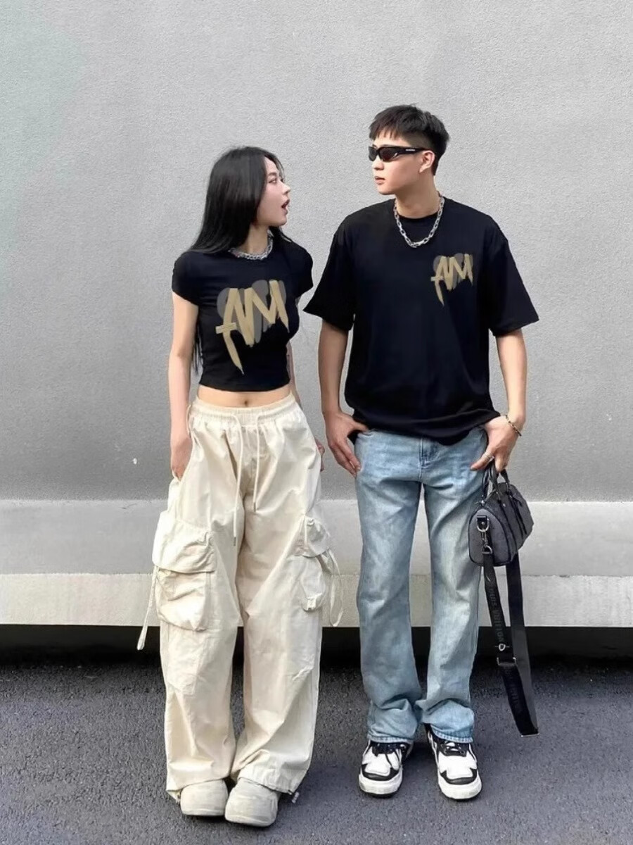 女黑短款加男黑长款 女s 男m