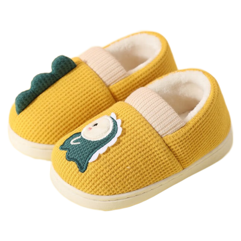 百亿补贴:洁丽雅棉拖鞋冬季 儿童亲子款拖鞋女保暖防滑室内拖鞋男女童 儿童包跟款黄色 32-3326.8元