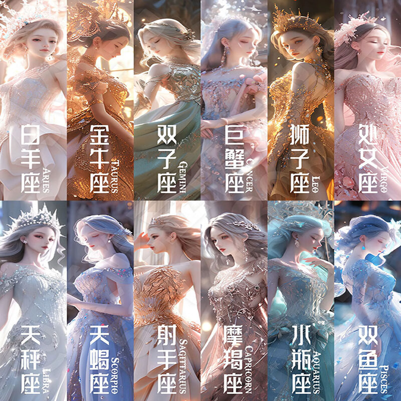 十二星座钻石画满钻优雅公主氛围感十字绣2023 [满钻][白羊座]画布