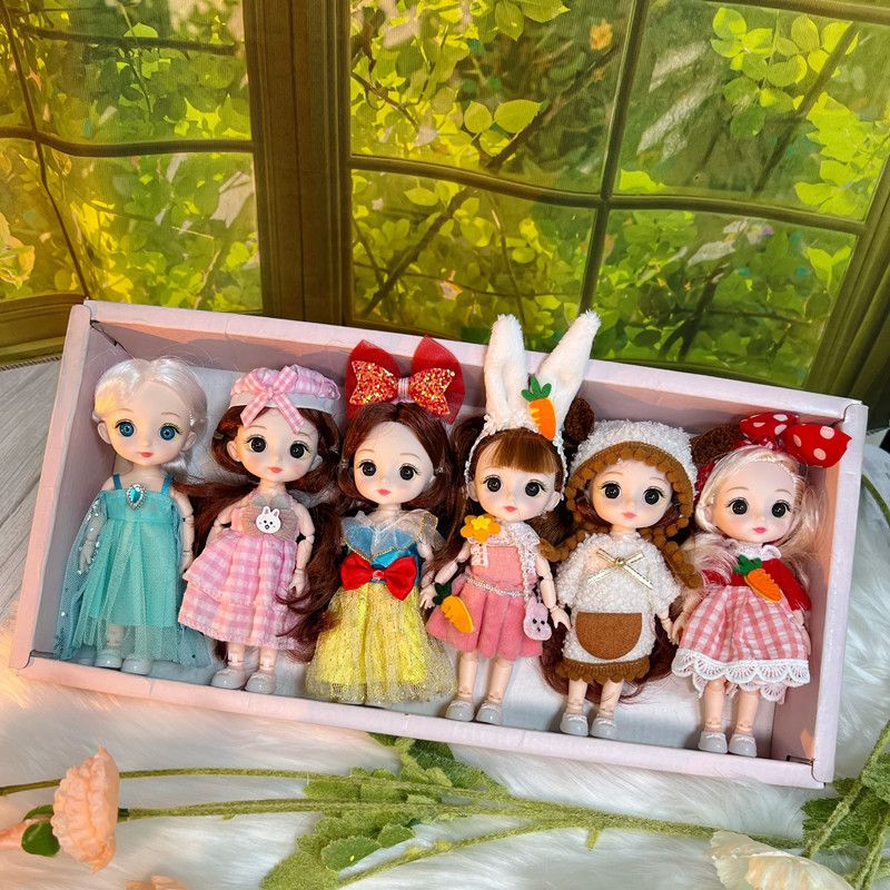 芭比娃娃玩具小女孩公主新年礼物过家家网红公仔洋娃娃 6只款-大组合