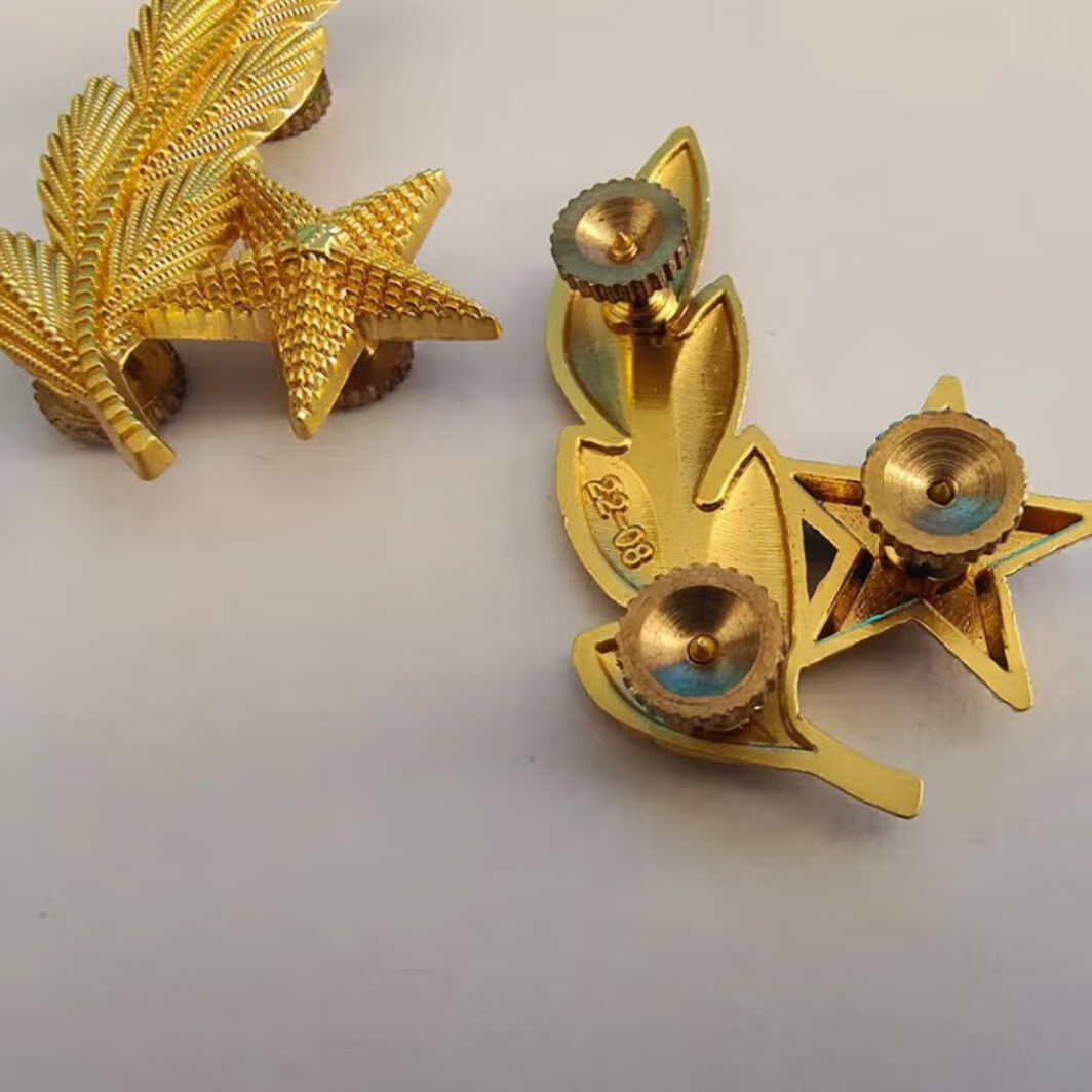 军迷标志服饰配饰橄榄枝松枝领花大小领花收藏 通用大领花