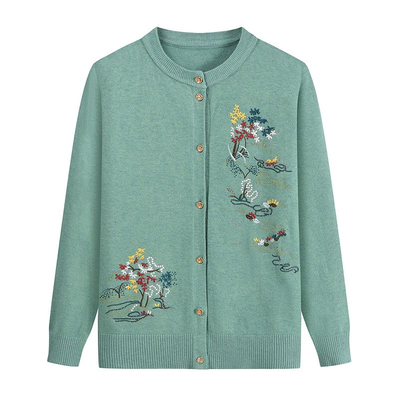 向晓西妈妈毛衫60-70岁奶奶针织衫中老年女款50岁春秋妈装外穿印花