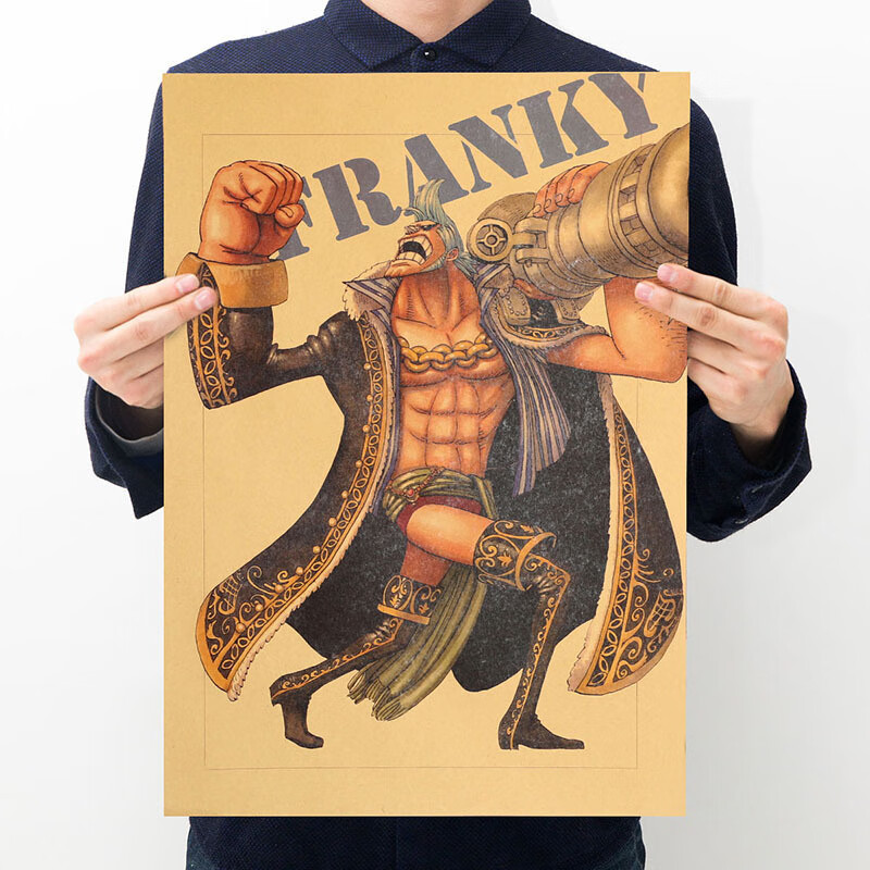 墙贴宿舍卧室装饰挂画贴纸路飞海报索隆海报 a021 海贼王弗兰克海报