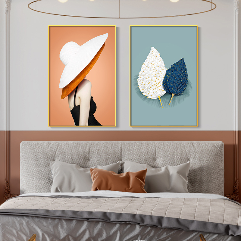 瑞画大幅2021主卧室床头背景墙装饰画简约现代客厅挂画房间壁画北欧