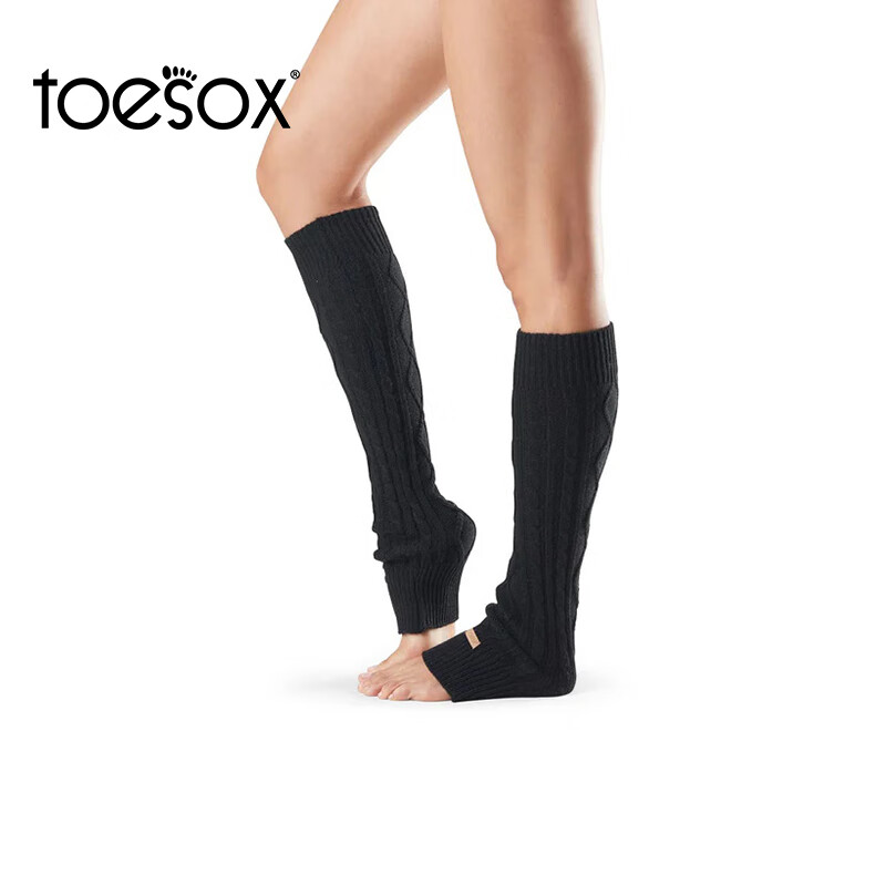 toesox护膝袜专业防滑小腿普拉提长筒瑜伽腿套袜 toesox Knee High系列 深灰色 均码（53~55cm）