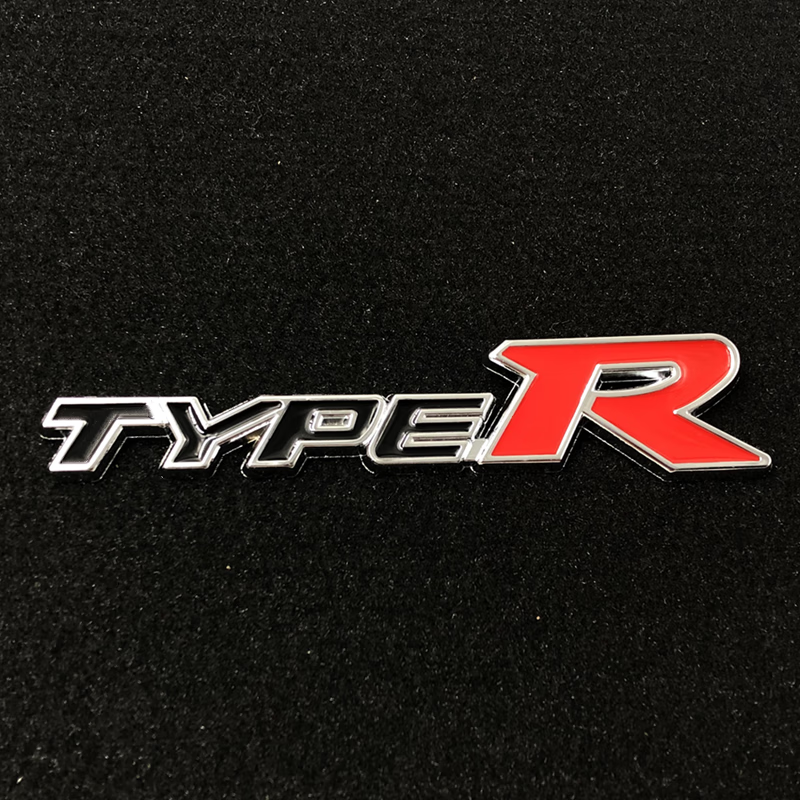 思域雅阁飞度typer车贴hybrid车标后尾标志中网标改装 typer贴标黑红