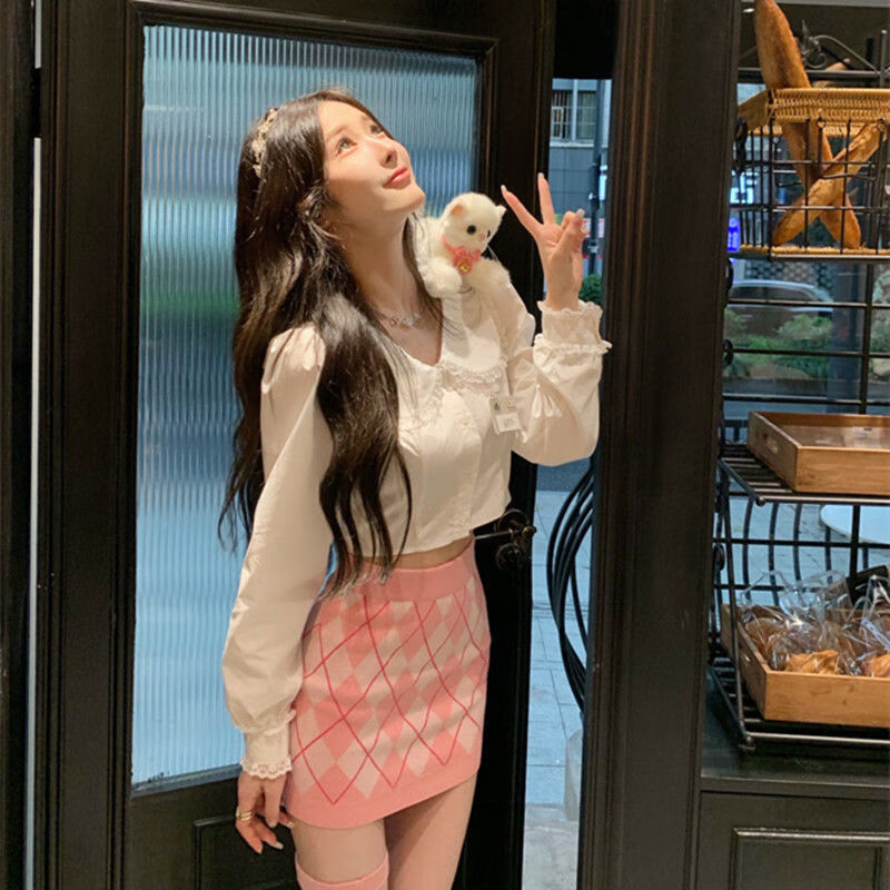 初中女生秋天穿显瘦的连衣裙新款秋季约会套装裙甜欲风00后学院风洋气