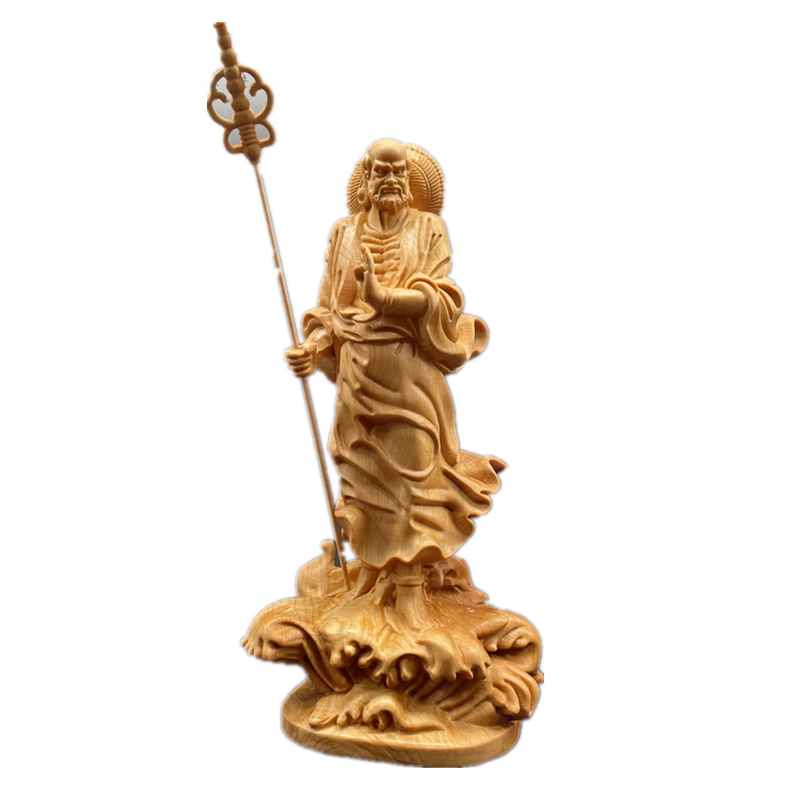 崖柏黄杨木武达摩悟道禅意实木雕刻工艺品木质佛像雕像装饰品摆件
