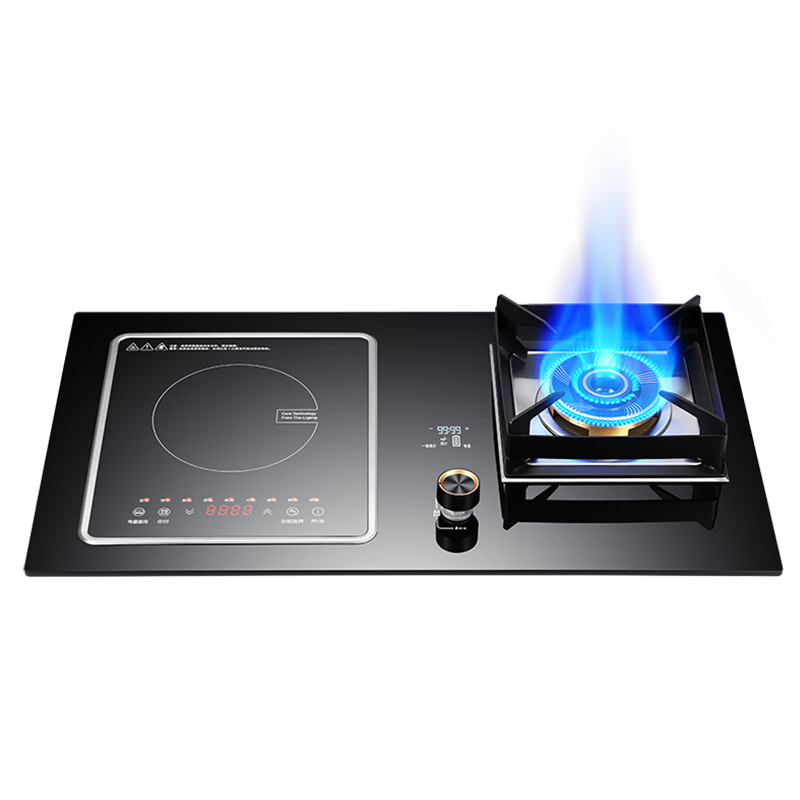 真情好太太气电两用燃气灶 一气一电双灶家用猛火灶电磁炉一体灶 防爆钢化玻璃面板 台式嵌入式 【带定时】一键直喷火爆炒+3500W电磁炉 天然气