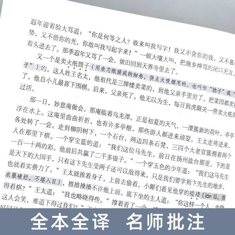 【严选】儒林外史原著人民文学教育出版社中国古典文学名著 儒林外史